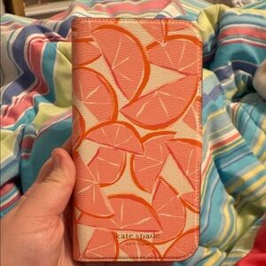Kate Spade Pink and Orange Citrus Wallet Phone Case